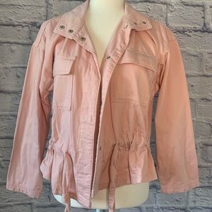 Time & Tru Pink Military Jacket